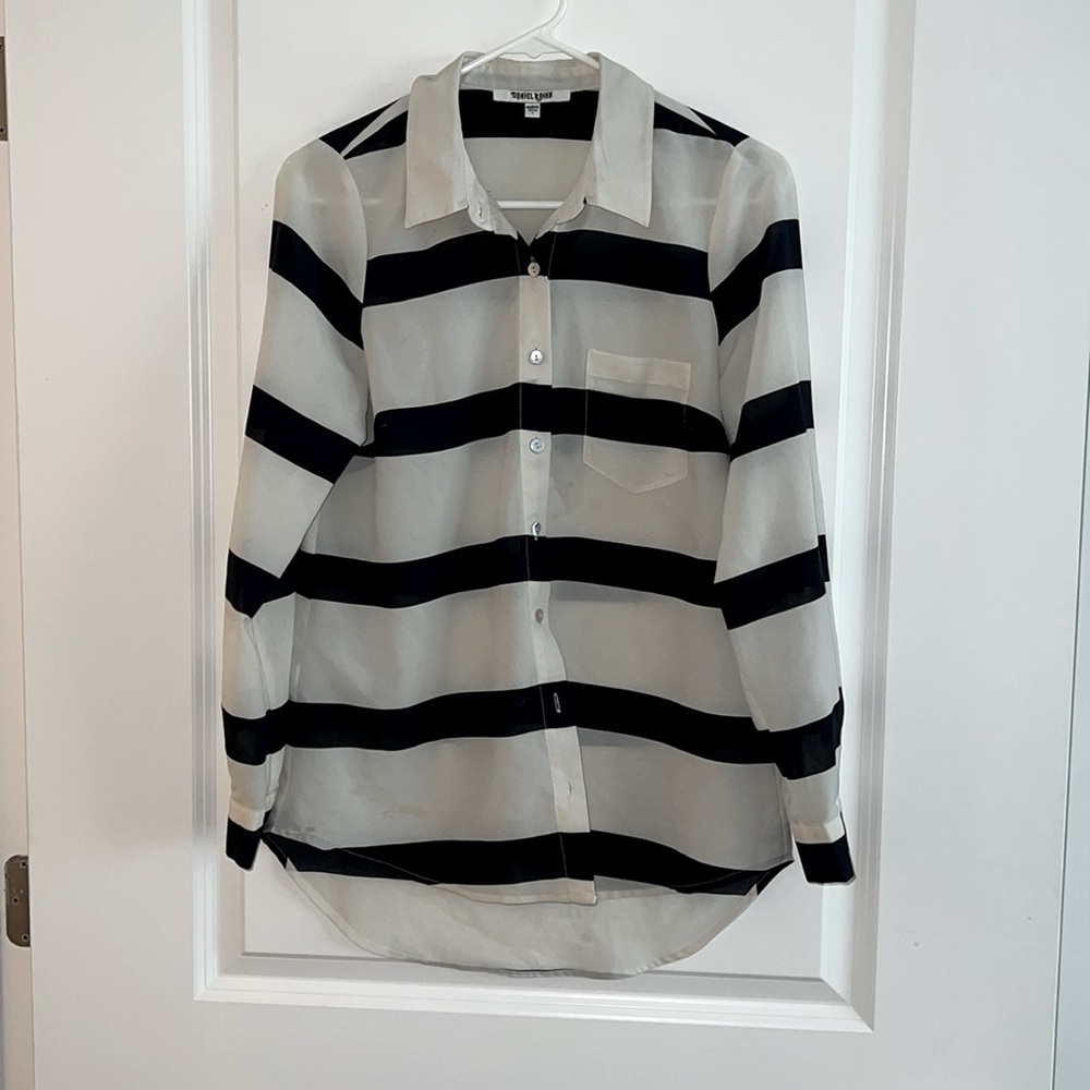 White and Navy blue shirt